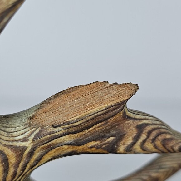 Cryptomeria Angelfish Wood Carved Fish Figurine Sculpture *FLAW* - Picture 8 of 8